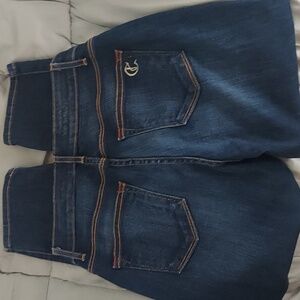 CJ By Cookie Johnson Dark Denim Believe Crop Leggings Jeans Sz 25